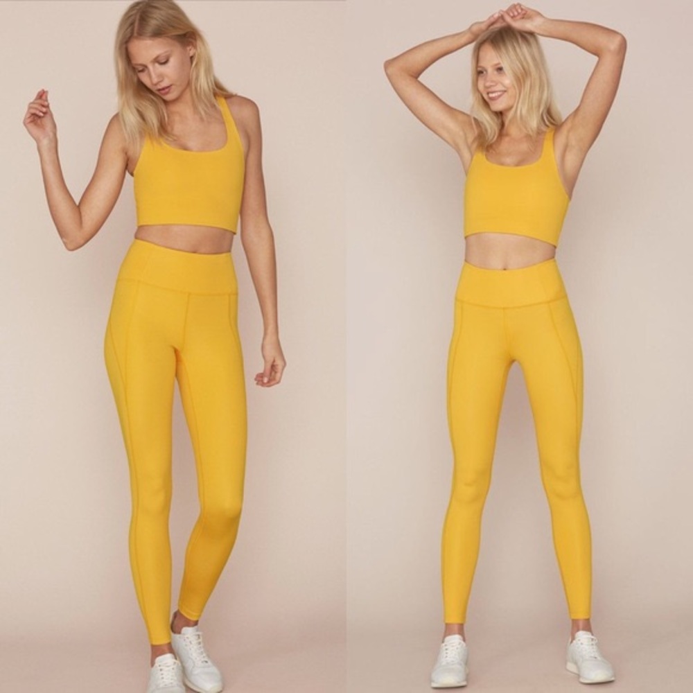 RARE Girlfriend Collective Hi Rise Legging Citrine